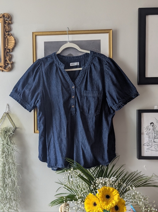 Sonoma Tops - Sonoma Dark Indigo Denim Short Sleeve Henley Top